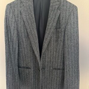 Men's Gray Herringbone Blazer